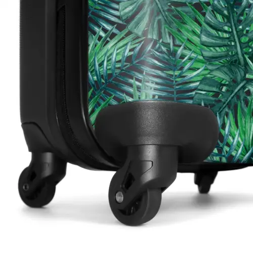 Palm bladeren monstera patroon groen NBS - Handbagage koffer - Volwassenen Unisex middel -wiel