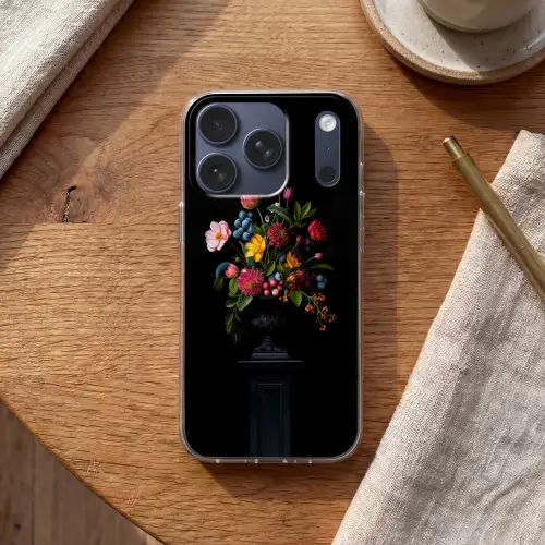 Bloemen - Vrolijk - Vaas Telefoonhoesje iPhone 17 Pro klein -sfeer1