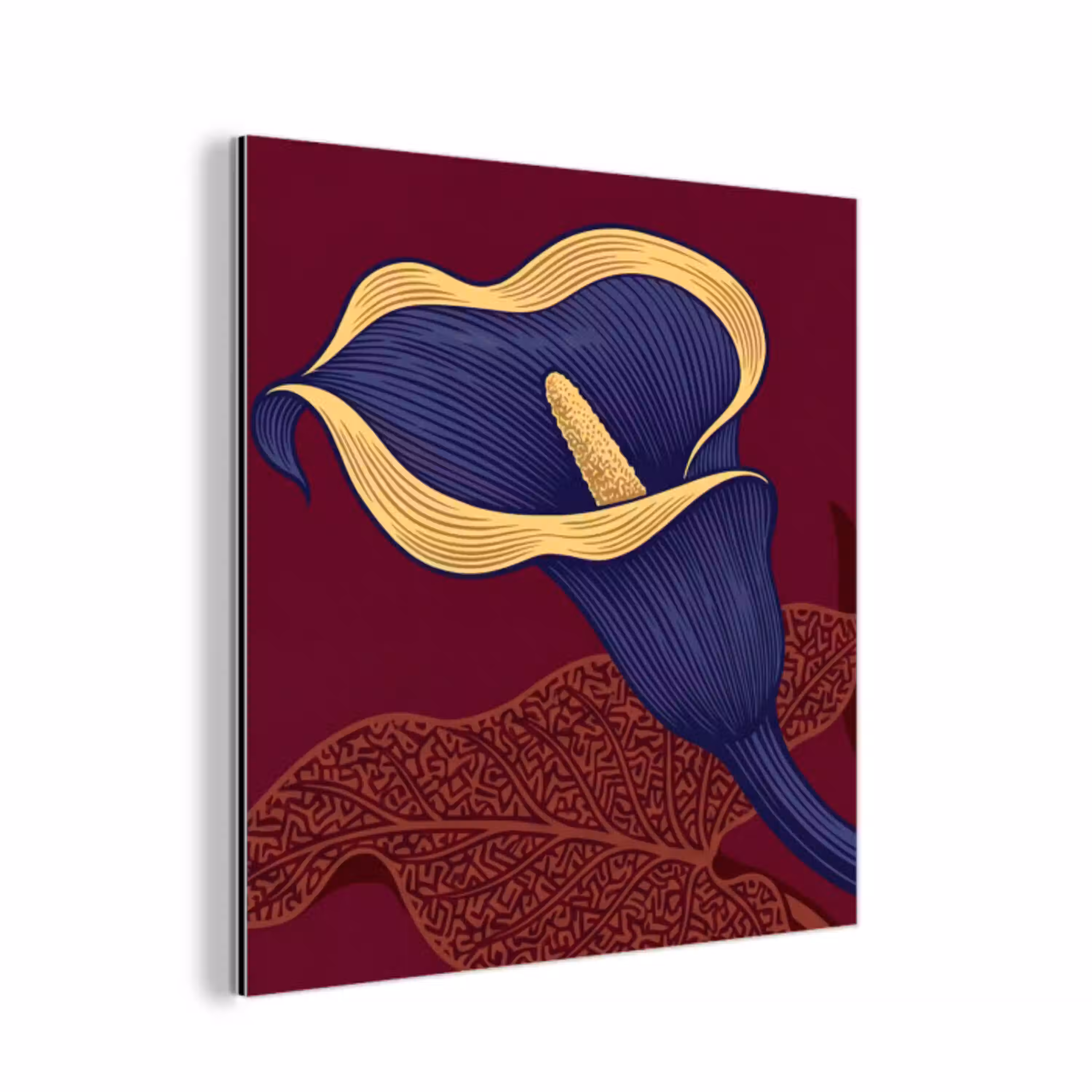 Bloemen - Modern - Paars aluminium wit klein -3d