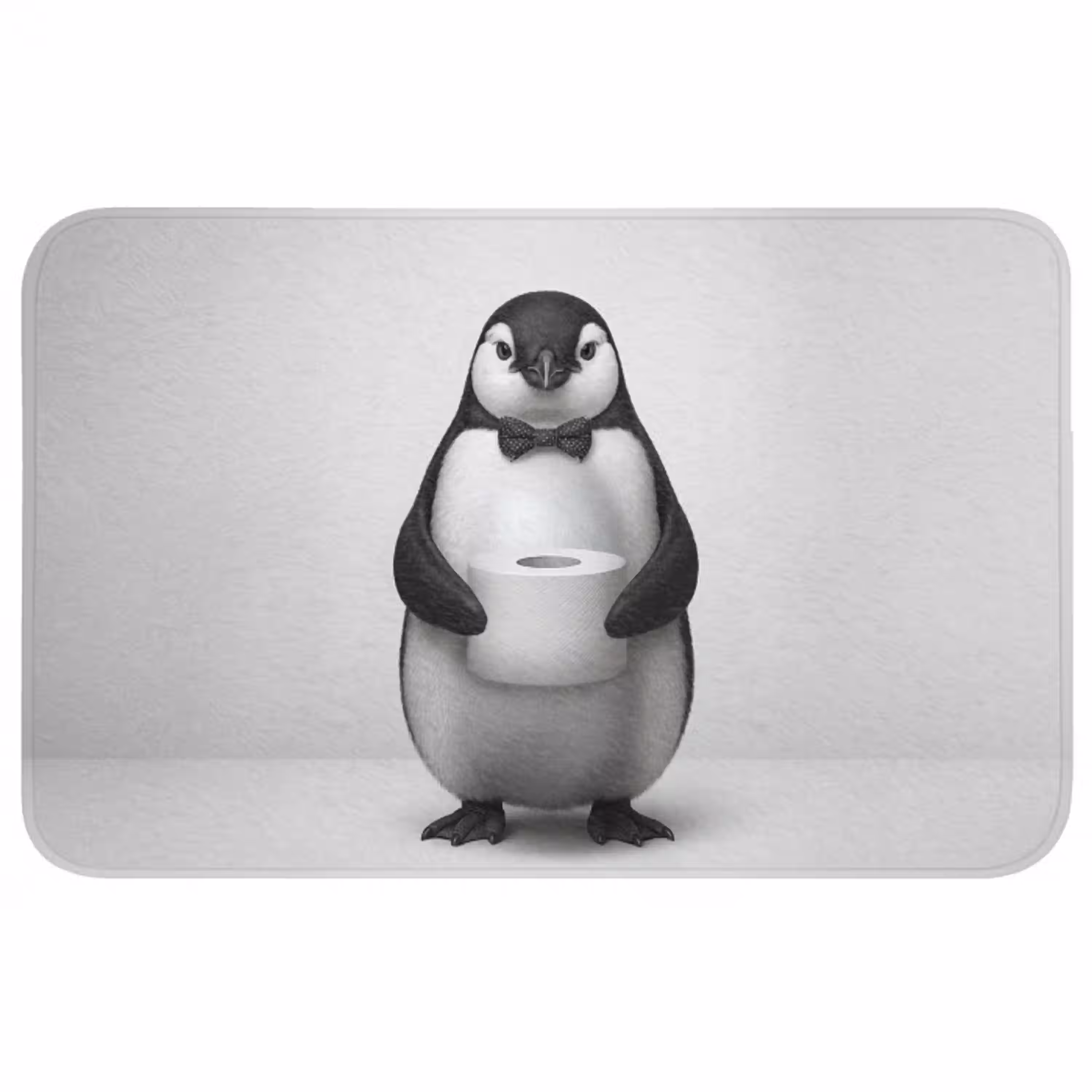 Pinguïn - WC rol - Wit WCmat middel -3d