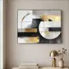 Abstract - Goud - Zilver - Vormen - Aesthetic Textielframe zwart klein -sfeer2
