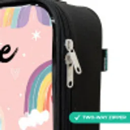 Regenboog - Patroon - Pastel Kinderkoffer - Zwart klein -rits_UK