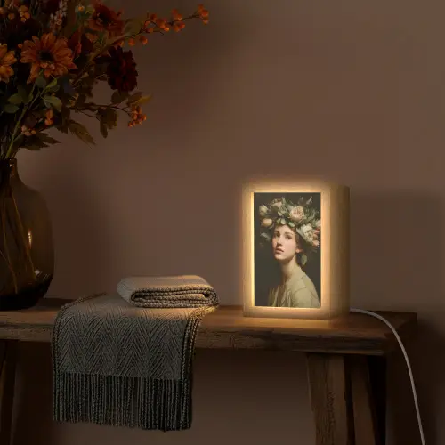 Bloemenstilte - Vrouw - Portret Light Box met kabel (Tafellamp) klein -sfeer4