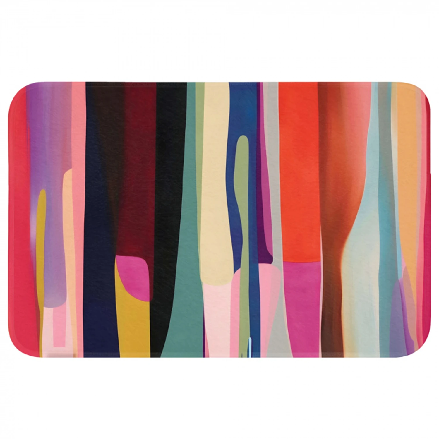 Kleurbanen - Verticaal - Kleurrijk Badmat klein -3d