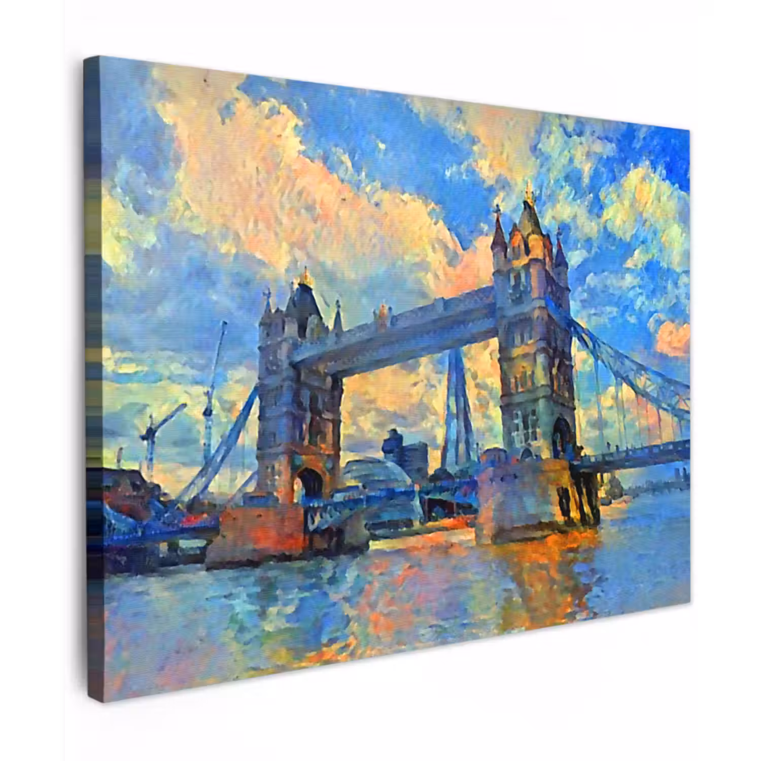 Canvas schilderij - Schilderij - Londen - Brug - Olieverf
