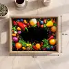 Groente - Graffiti - Kleurrijk - Koken - Abstract Dienblad Rechthoek middel -USP_Formaat