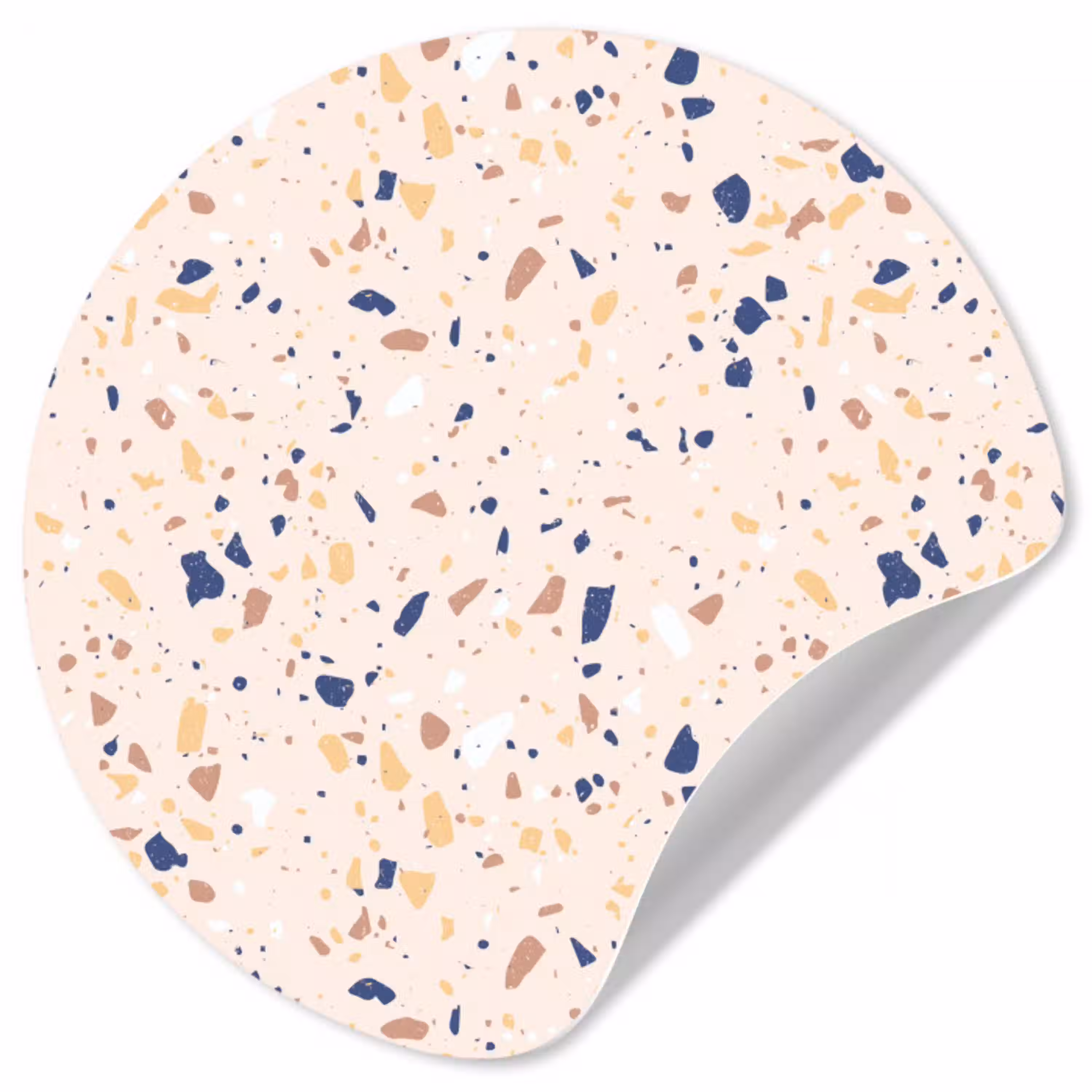 Terrazzo -  Patroon - Kleurrijk - Indigo Wandcirkel behangsticker klein 186 -3d
