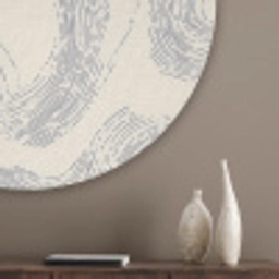 Lijnen - Patroon - Beige - Minimalistisch Akoestische PET Vilt - Rond klein 838 -sfeer5_closeup