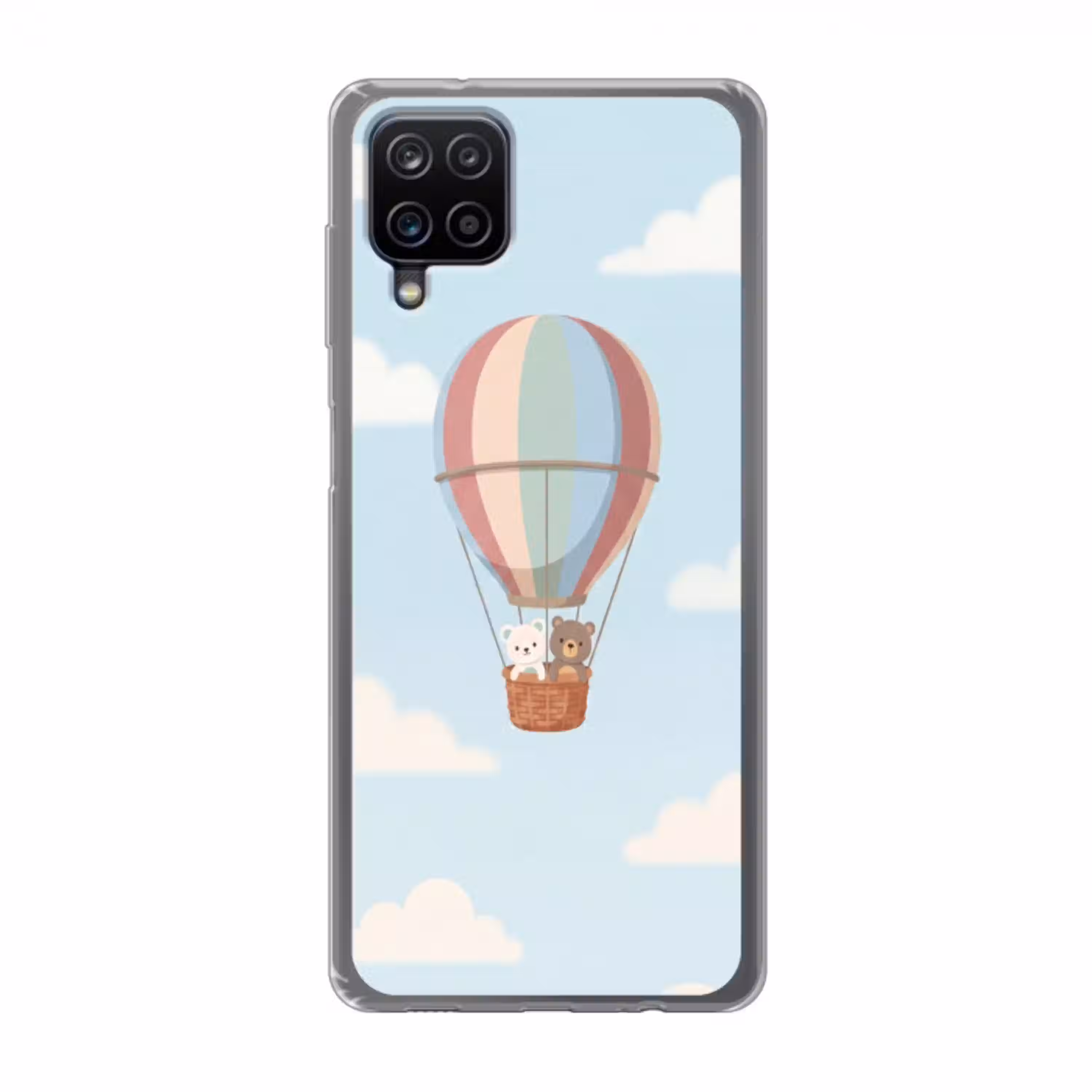 Luchtballon - Beren - Pastel Telefoonhoesje Samsung Galaxy A12 klein -3d