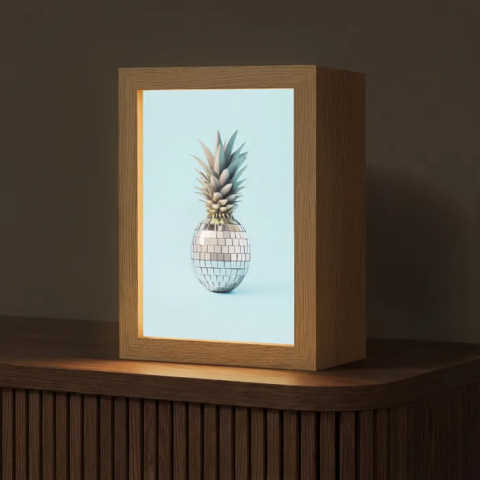 Blauw - Ananas - Disco - Discobal Light Box met kabel (Tafellamp) klein -z3d_website