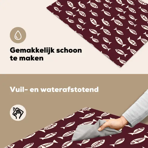Vissen - Grafisch - Patroon - Donker Inductie beschemer met haakjes klein 777 -ky-schoon-nl