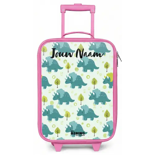 Dinos - Patroon - Natuur Kinderkoffer - Roze klein -zz3dotto