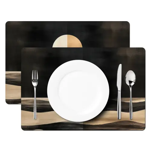 Maan - Cirkel - Goud Placemat vinyl groot -zzsfeer2_Kitchenyeah-website