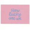 How lucky are we - Klavervier - Roze - Blauw Deurmat klein -zkaufland3d