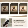 Vrouw - Krullen - Bloemen - Beige Light Box met batterij (Wandlamp) middel -USP_dimbaarNL