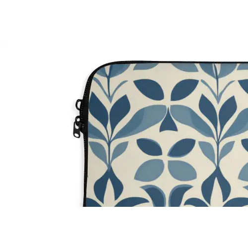 Flora - Modern - Blauw laptophoes neopreen klein 279 -detail