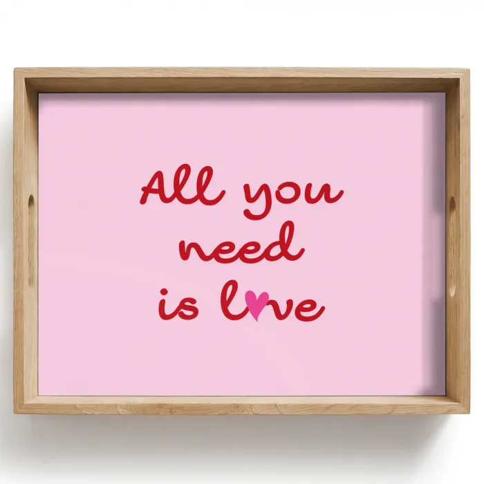 Tekst - Roze - Love - Hart Dienblad Rechthoek middel -z3d_shopping