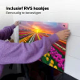 Tulpenveld - Zonsondergang - Kleurrijk Inductie beschemer met haakjes klein -ky-ophangen-nl