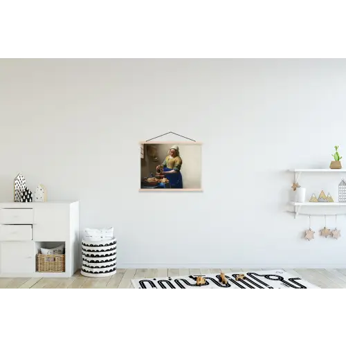 Het melkmeisje - Kunst - Oude meesters - Vermeer textielposter latten blank klein -kinderkamer