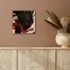Krijger - Draak - Zwart - Rood - Rook aluminium wit klein -sfeer4