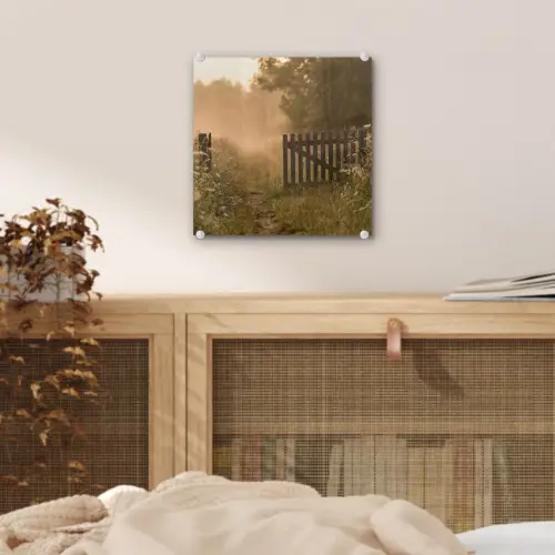 Hek - Natuur - Mist - Veld plexiglas 5mm klein -sfeer4