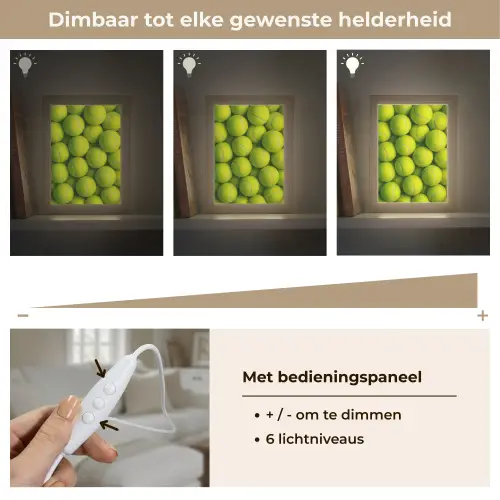 Tennisballen - Bal - Geel Light Box met kabel (Tafellamp) klein -USP_dimbaarNL