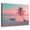 Zee - Boot - Zonsondergang Textielframe zwart klein -3d