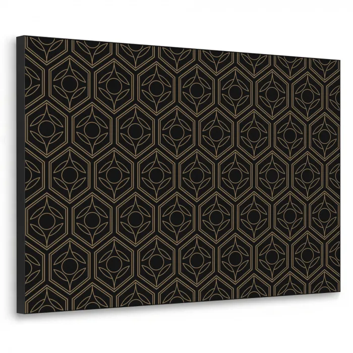 Zwart - Goud - Bloemenkern Textielframe zwart klein 947 -3d