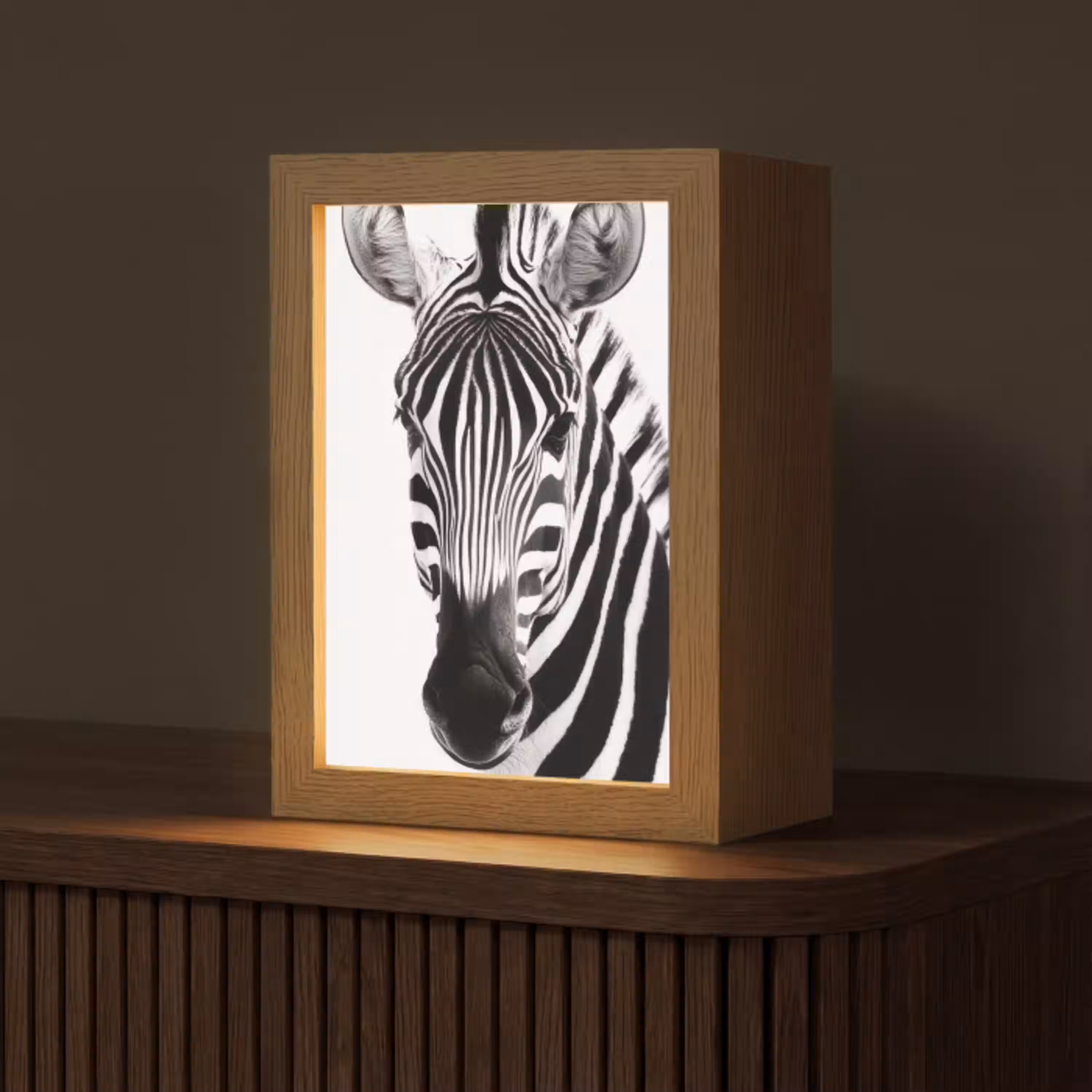 Zebra - Close-up - Zwart - Strepen Light Box met kabel (Tafellamp) klein -z3d_website
