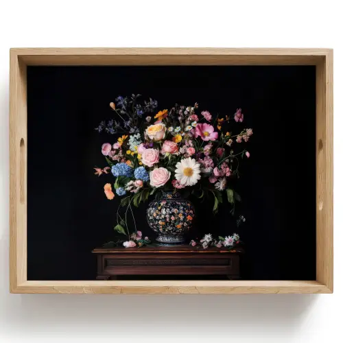 Bloemenvaas - Hout - Bloemen - Boeket Dienblad Rechthoek middel -z3d_shopping