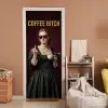 Koffie - Vrouw - Middelvinger deurposter klein -sfeer1