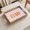 Ciao - Quote - Pastel - Strepen Dienblad Rechthoek middel -sfeer1