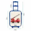 Brandweerwagen - Getekend - Rood Kinderkoffer - Blauw klein -productfoto_formaten
