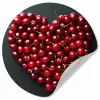 Kersen - Hart - Rood - Zwart Wandcirkel behangsticker klein -3d