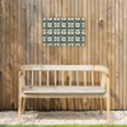 Motief - Tegel - Okergeel Tuinposter op houten frame 2 cm dik klein 845 -sfeer4