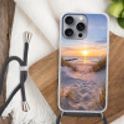 Strand - Zonsondergang - Natuur - Landschap Hoesje iPhone 16 Pro Max met koord klein -sfeer4