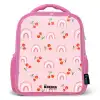 Roze met regenboog en kersen patroon Kinderrugzak - Roze middel -3d