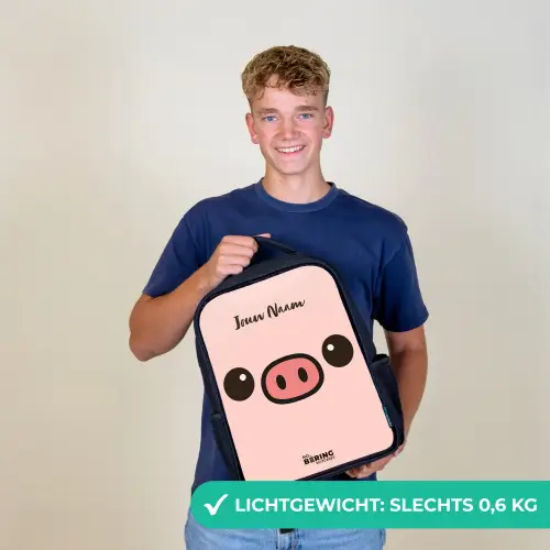 Kawai - Varken - Roze Rugzak - Zwart middel -sfeer7_NL