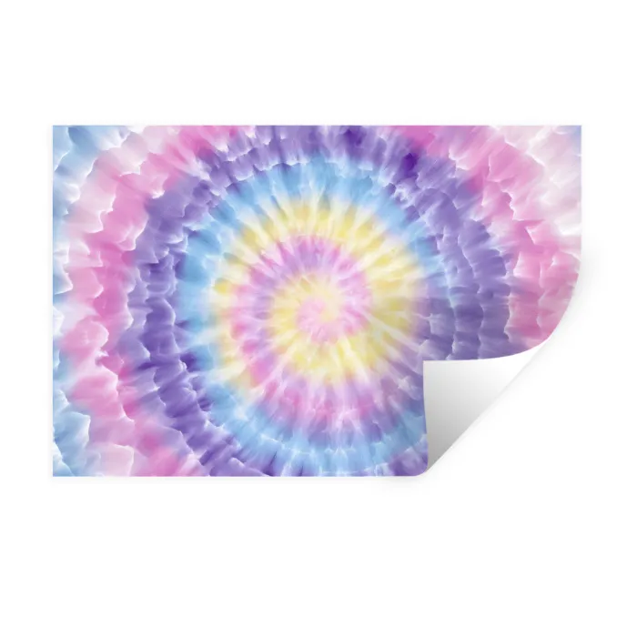 Spiraal - Tie dye - Pasteltinten Muursticker klein -3d