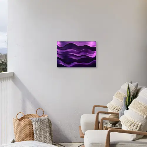 Golven - Abstract - Paars Tuinposter op houten frame 2 cm dik klein -sfeer1