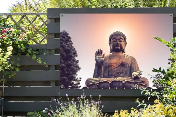 Tuinposter Boeddha Zonsopkomst