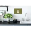 Avocado - Minimalistisch - Illustratie - Groen Muursticker klein -keuken
