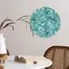 Palmbladeren - Sierlijk - Blauw - Groen Wandcirkel kunststof plaat 5mm dik klein 188 -sfeer4