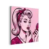 Vintage - Vrouw - Roze aluminium wit klein -3d
