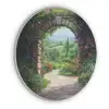 Doorkijk - Landschap - Bloemen - Pad - Uitzicht Akoestische PET Vilt - Rond klein -3d