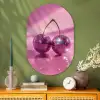 Glitter - Discobol - Roze - Kersen Wandcirkel Ovaal Glas middel -sfeer2