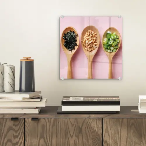Ingrediënten - Lepels - Hout - Roze plexiglas 5mm klein -sfeer1
