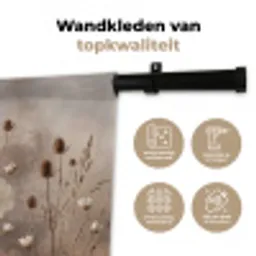 Wilde bloemen - Botanisch - Vintage - Natuur - Rustiek Wandkleed katoen klein -sfeer2
