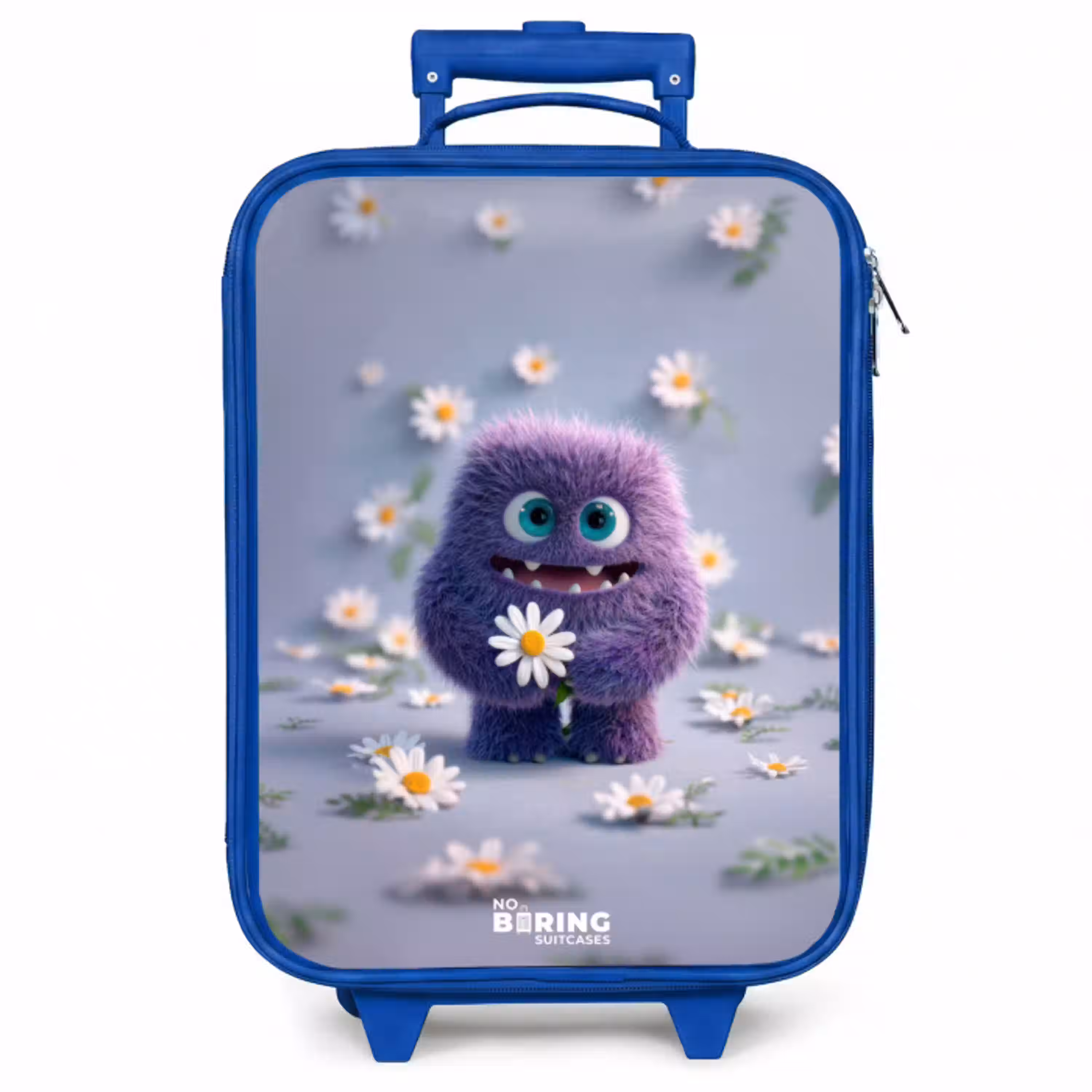 Paars Pluizig Vriendje met Madelief Kinderkoffer - Blauw klein -zzz_website3d