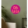 Oh la la - Luipaardprint - Roze Wandcirkel behangsticker klein -sfeer2